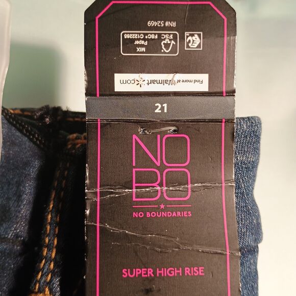 Women’s Dark Wash Cuffed Capri Jeans –High Rise Stretch Denim - Picture 4 of 6